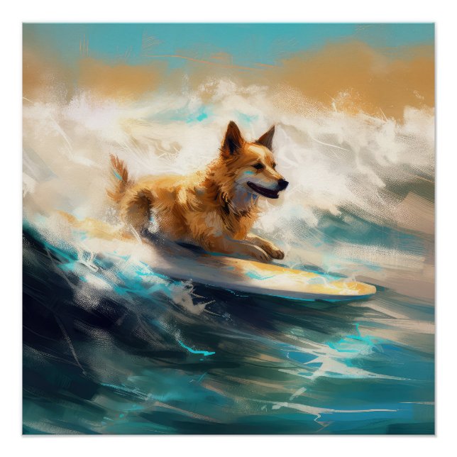Póster Pintura de Navegação em Praia do Lapphund, Finland (Frente)
