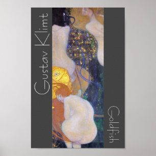 Poster Pintura de Nouveau de Klimt Goldfish Restaurado