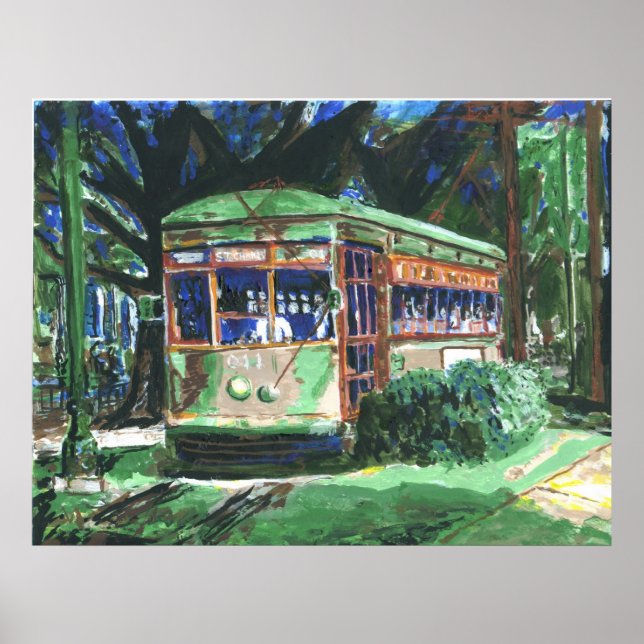 Póster Pintura de Nova Orleans Streetcar (Frente)
