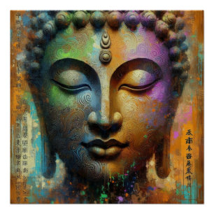 PÓSTER PINTURA DE ÓLEO BUDDHA #17