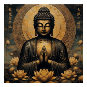 PÓSTER PINTURA DE ÓLEO BUDDHA #22