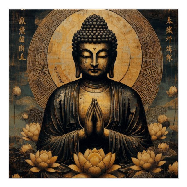 PÓSTER PINTURA DE ÓLEO BUDDHA #22 (Frente)
