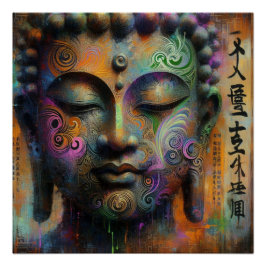 PÓSTER PINTURA DE ÓLEO BUDDHA #37