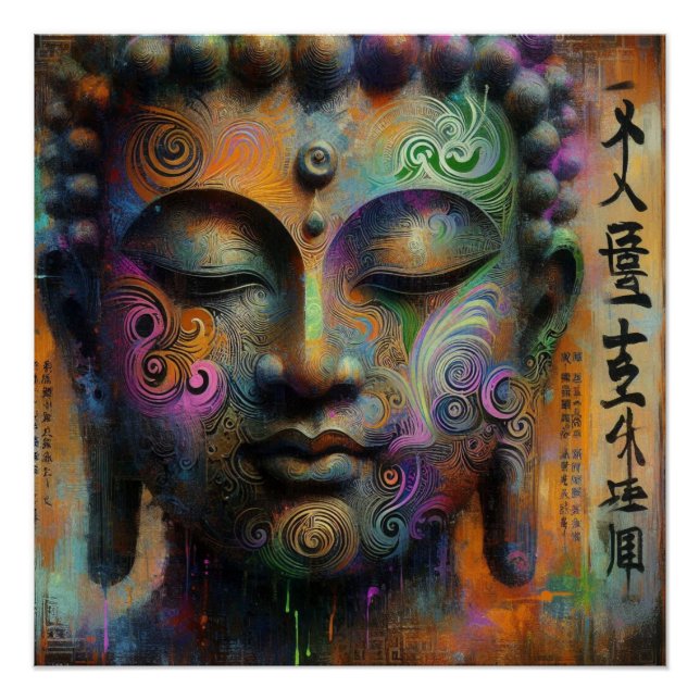 PÓSTER PINTURA DE ÓLEO BUDDHA #37 (Frente)