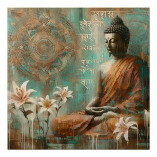 PÓSTER PINTURA DE ÓLEO BUDDHA #7