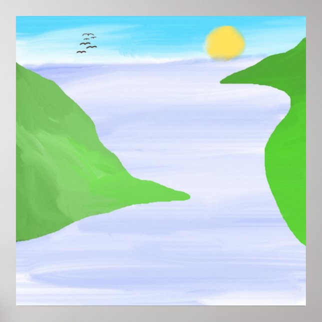 Poster pintura de óleo paisagístico (Frente)