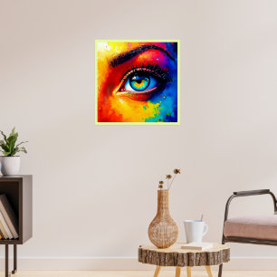 Poster Pintura de Olho Colorida Alma Vibrante