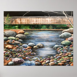 Poster Pintura de Paisagem Acrínica Original/ Brook