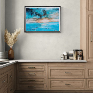 Póster Pintura de Paisagem ao Nascer do Sol