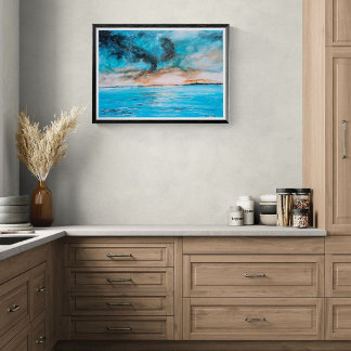 Póster Pintura de Paisagem ao Nascer do Sol