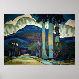 Póster pintura de paisagem havaiana