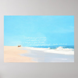 Poster Pintura de Paisagem Marinha Salmo 119 15 16 Versíc