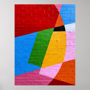Poster Pintura de parede rosa e amarela
