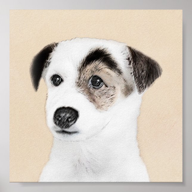 Póster Pintura de Parson Jack Russell Terrier - Arte Cani (Frente)