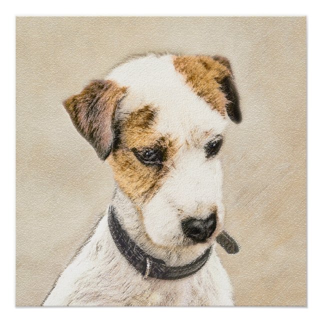Póster Pintura de Parson Jack Russell Terrier - Arte Cani (Frente)