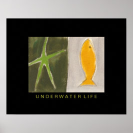 Poster pintura de peixes decorados para paredes