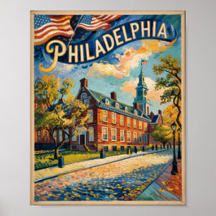Poster Pintura de Philadelphia Independence Hall Van Gogh