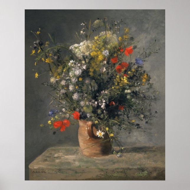 Poster Pintura De Pierre Auguste Renoir, Flores Em Um Vas (Frente)