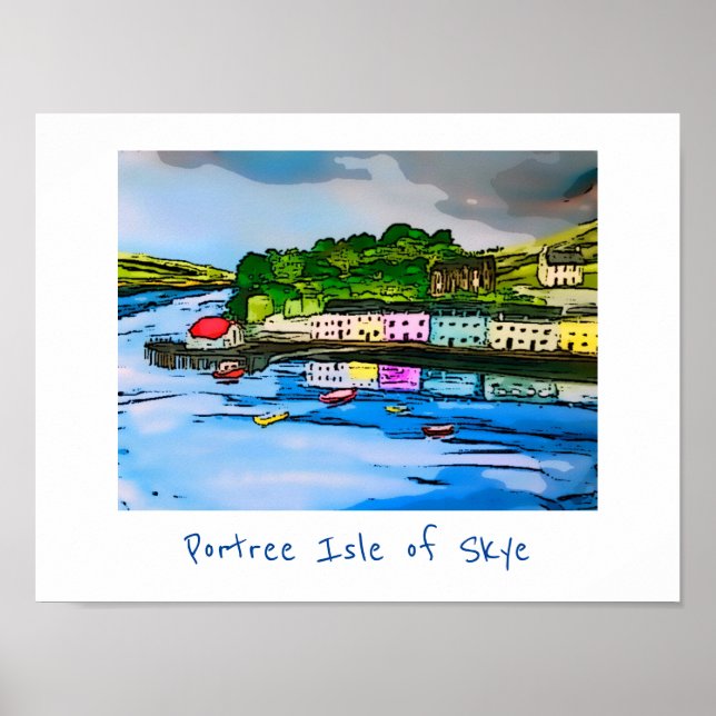 Poster Pintura de Portree Isle of Skye Scotland (Frente)