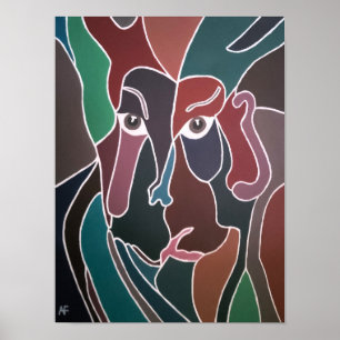 Poster Pintura de Retrato Abstrato por Alfred Fox
