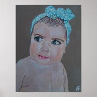Pintura de retrato de bebê por Alfred Fox