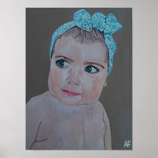 Poster Pintura de retrato de bebê por Alfred Fox