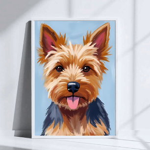 Poster Pintura de Retrato de Cão Yorkshire Terrier