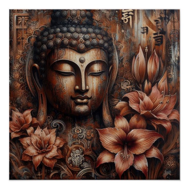 PÓSTER PINTURA DE ROSTO BUDDHA #6 (Frente)
