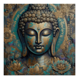 PÓSTER PINTURA DE ROSTO BUDDHA #9