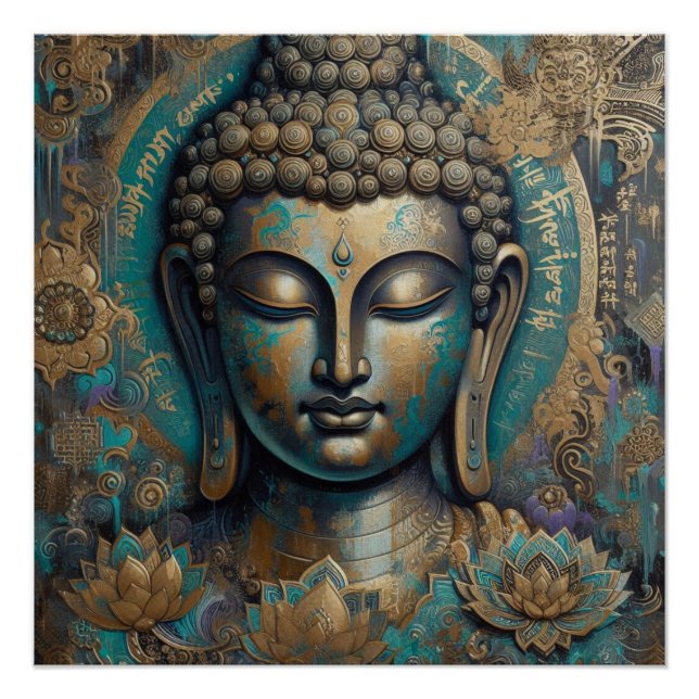 PÓSTER PINTURA DE ROSTO BUDDHA #9 (Frente)