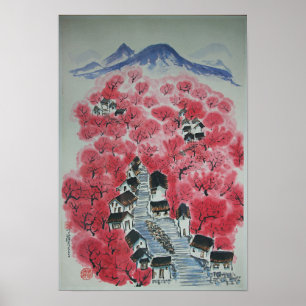 Poster Pintura de Rosy oriental