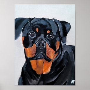 Poster Pintura de Rottweiler por Alfred Fox