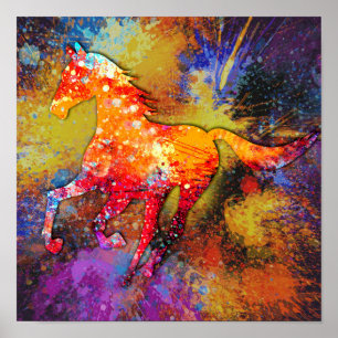 Poster Pintura de Salpico de Cavalo