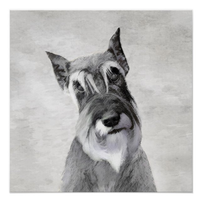 Póster Pintura de Schnauzer (Giant) - Arte Canina (Frente)