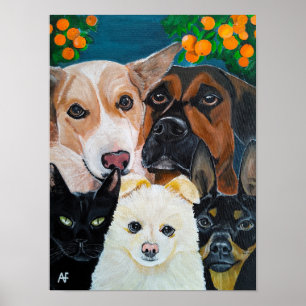 Poster Pintura de Selfie de Animal de Estimação por Alfre