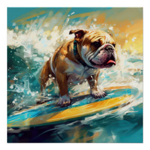 Póster Pintura de Surf da Praia do Bulldog
