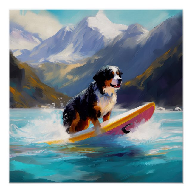 Póster Pintura de Surf na Praia da Montanha de Berna (Frente)
