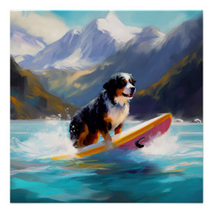 Póster Pintura de Surf na Praia da Montanha de Berna