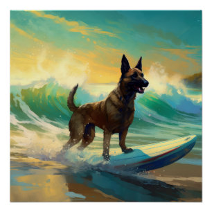 Póster Pintura de surfe em Malinoi, na Bélgica