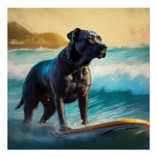 Póster Pintura de Surfe na Praia do Cane Corso