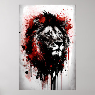 Poster Pintura de tinta de leão