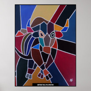 Poster Pintura de Touro Abstrato por Alfred Fox