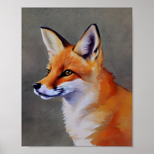 Poster Pintura de um animal da raposa