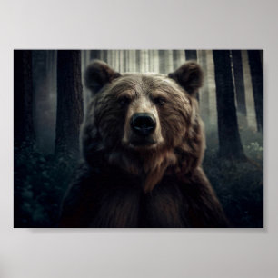 Poster Pintura de Urso Grizzly