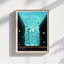 Poster Pintura de Vaga-lumes João 1 5 Versículo da Bíblia