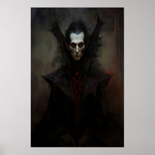 Poster Pintura de Vampiro Drácula, Halloween, Escuro