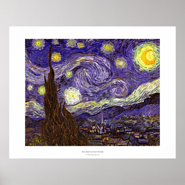 Poster Pintura de Van Gogh Starry Night pelo artista Vinc (Frente)