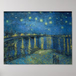 Poster Pintura de Van Gogh Starry Night Rhone<br><div class="desc">Vincent Van Gogh (30 de março de 1853 - 29 de julho de 1890) foi um pintor influente do posto impressionista neerlandês. Esta pintura é Starry Night sobre o Rhone.</div>