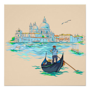 Póster Pintura de Venice gondolier
