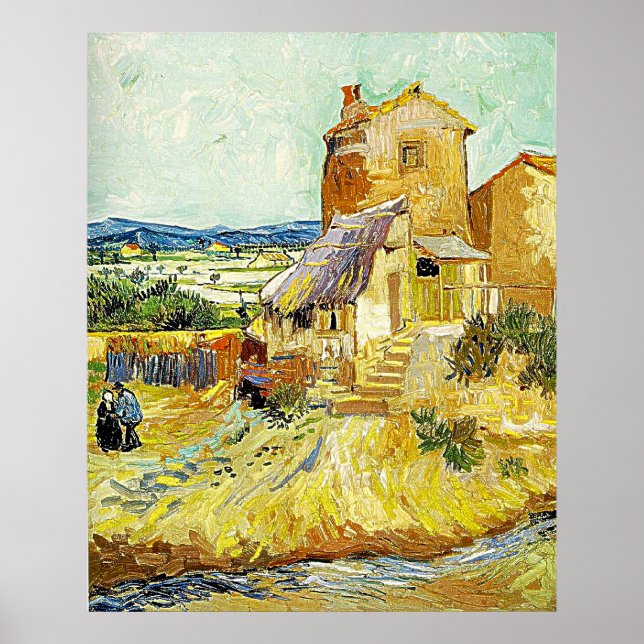 Póster Pintura de Vincent van Gogh "The Old Mill" (1888) (Frente)